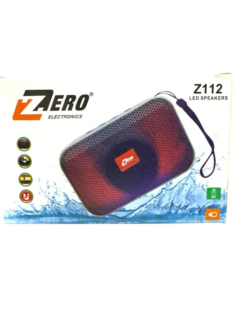 Zero Zero Z112 Portable Bluetooth Speaker Supports Memory Card and USB - Black- White  - Image 4