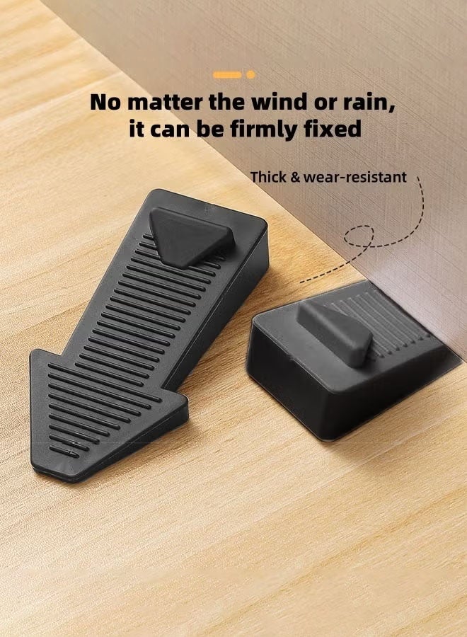 HQ-GAMING Door Stoppers for Bottom of Door, 2 Pacl Premium Rubber Door Stops, Sturdy Wedge for Carpet, Tile, Concrete, Wood, Door Holder for Heavy Duty Door, Black  - Image 3