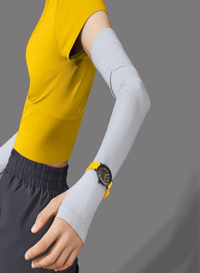 shengke SK Sports Women's Watch Ultra-Thin Fashion Watch for Medical Professionals, Nurses, Doctors, Students, Watch with Easy Read Dial, Colorful Silicone Strap, Black Yellow, Bracelet - Image 5