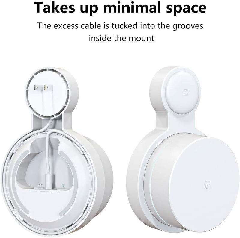 Pefecon Outlet Wall Mount for Google WiFi AC1200, Cable Management & Space Saving, Easy to Move, Wall mount holder for Google WiFi(2020 model-Round Plug)(3 Pack) - Image 3