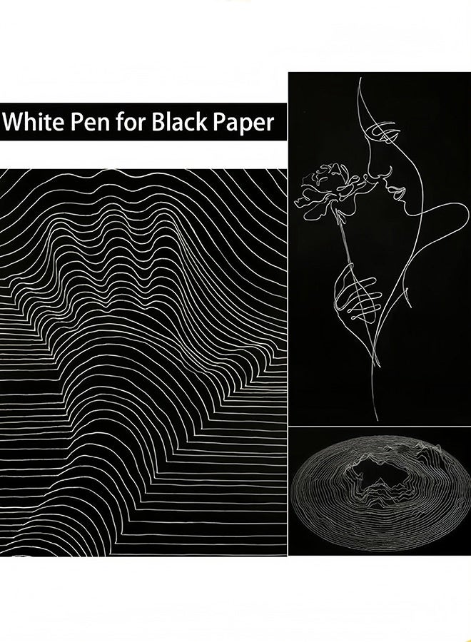 15 Pieces White Highlighter Pen,0.8mm Fine Tip White Gel Pens,Quick Drying Water Based Ink,Non Toxic Acrylic Markers for Paper,Glass,Wood,Metal,Plastic,Ideal for Artists,Students and Crafting - Image 5