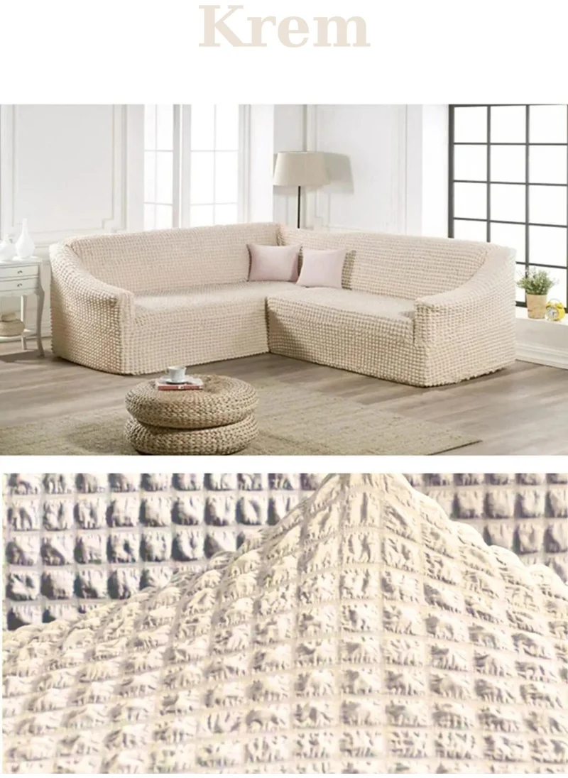 Heytgah Bürümcük Skirtless Elastic Flexible Washable L Corner Sofa, Sofa, Sofa Bed Cover
