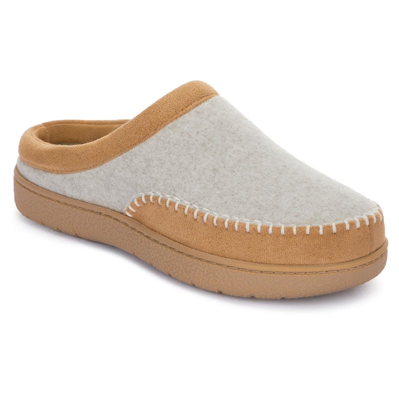 Zigzagger Women's Slip On Moccasin Slippers, Microsuede Indoor/Outdoor Comfy House Shoes Memory Foam Assembled with Felt, Loafer Clog Mule Slippers (Beige&Sand, Size 9) - Image 4