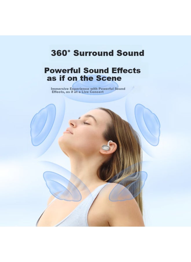 Sansui W35 Open-back Bluetooth Earhook Headphones Non-bone Conduction Comfortable Wear Long Battery Life For Calls Running Sports Noise Cancelling Compatible With Apple Huawei - Ink Blue
