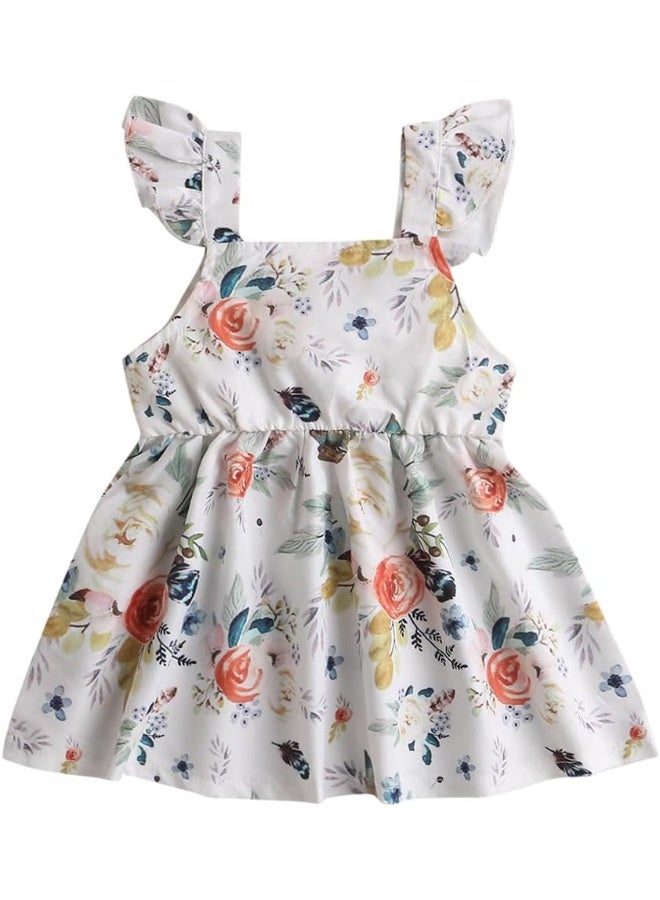 Hopscotch Baby Girls Overall Dress Sets, White, White, Months-6 Months