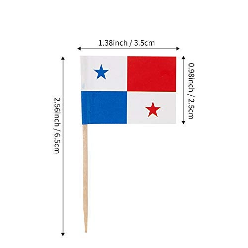 JAVD CYPS 100 Pcs Panama Flag Panamanian Toothpick Flags Small Mini Stick Cupcake Toppers Panamanian FlagsCountry Picks Party Decoration Celebration Cocktail Food Bar Cake Flags - Image 4
