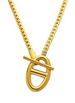 KAAF CREATIONS 18K Gold Plated Stainless Steel, Toggle Clasp Chain Necklace, 42 cm  - Image 1
