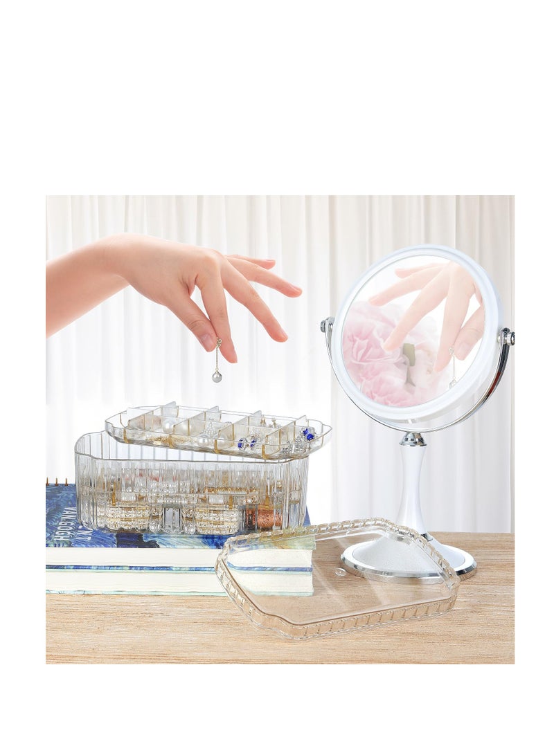 Excefore 3-Layer Jewelry Organizer Box, Travel Jewelry Box, Clear Plastic Storage Containers, Portable Small Jewelry Organizer for Earrings, Rings, Necklaces, Bracelets, Crafts, Gold - Image 5