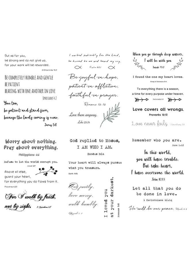 Everjoy 60+ تصميمات اقتباسات مسيحية ملهمة آيات الكتاب المقدس وشعارات تاتو مؤقتة - Image 1