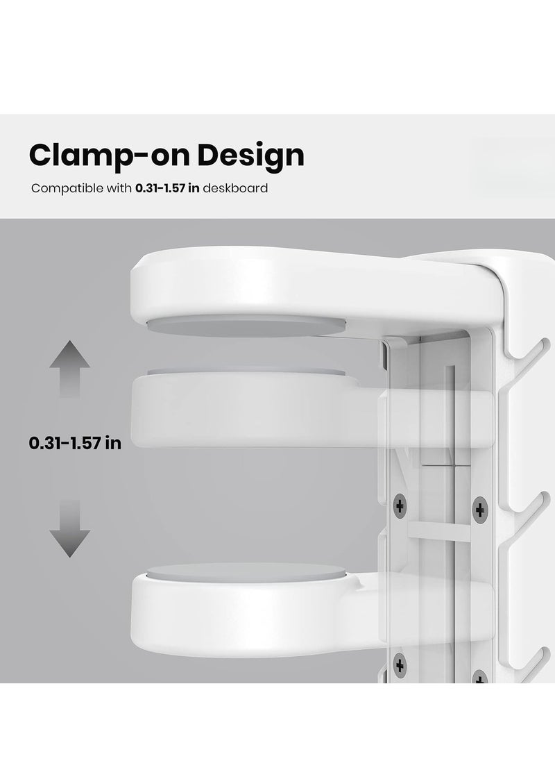 Arabest 3-in-1 PC Gaming Headset Controller Holder - Headphone Stand /Adjustable Clamp 2 Controller Holder Rotating Arm Cable Organizer, Universal PC Gaming Accessory Controller Headset Stand(White)  - Image 4