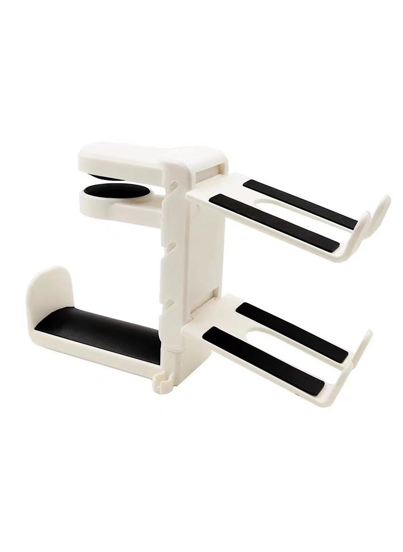Arabest 3-in-1 PC Gaming Headset Controller Holder - Headphone Stand /Adjustable Clamp 2 Controller Holder Rotating Arm Cable Organizer, Universal PC Gaming Accessory Controller Headset Stand(White)  - Image 1