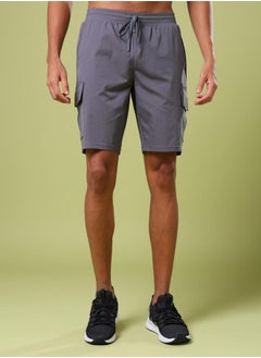 Technosport Men Solid Slim Fit Sports Shorts with TS FLEXI by Styli  - Image 1