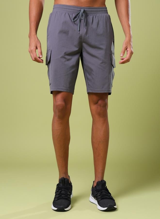 Technosport Solid Slim Fit Cargo Shorts With Ts Flexi - Image 1
