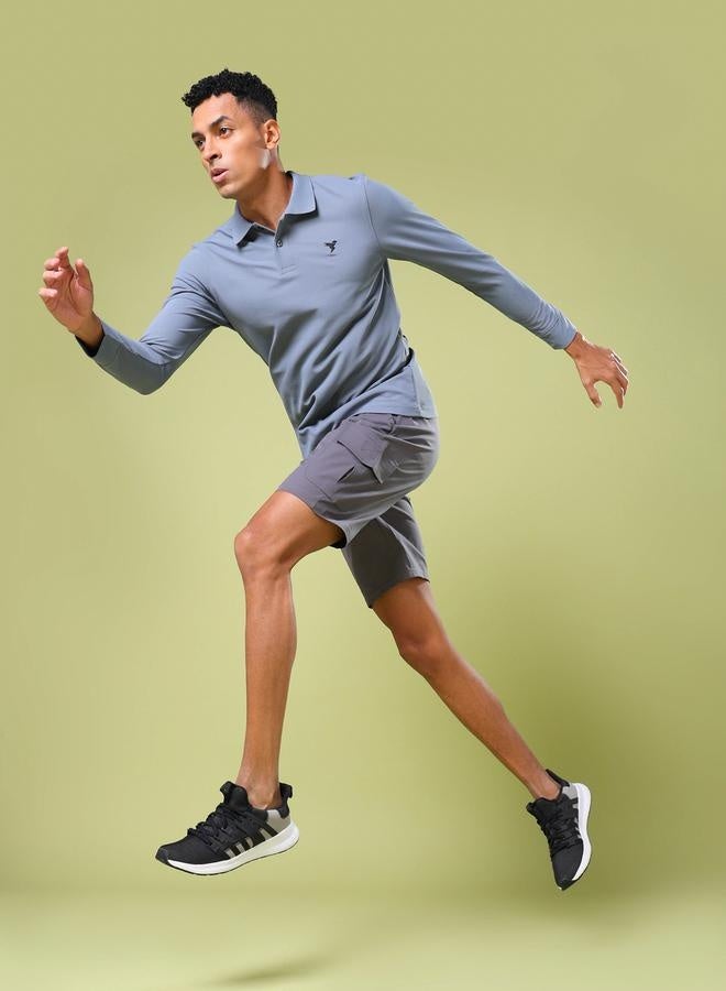 Technosport Solid Slim Fit Cargo Shorts With Ts Flexi - Image 4