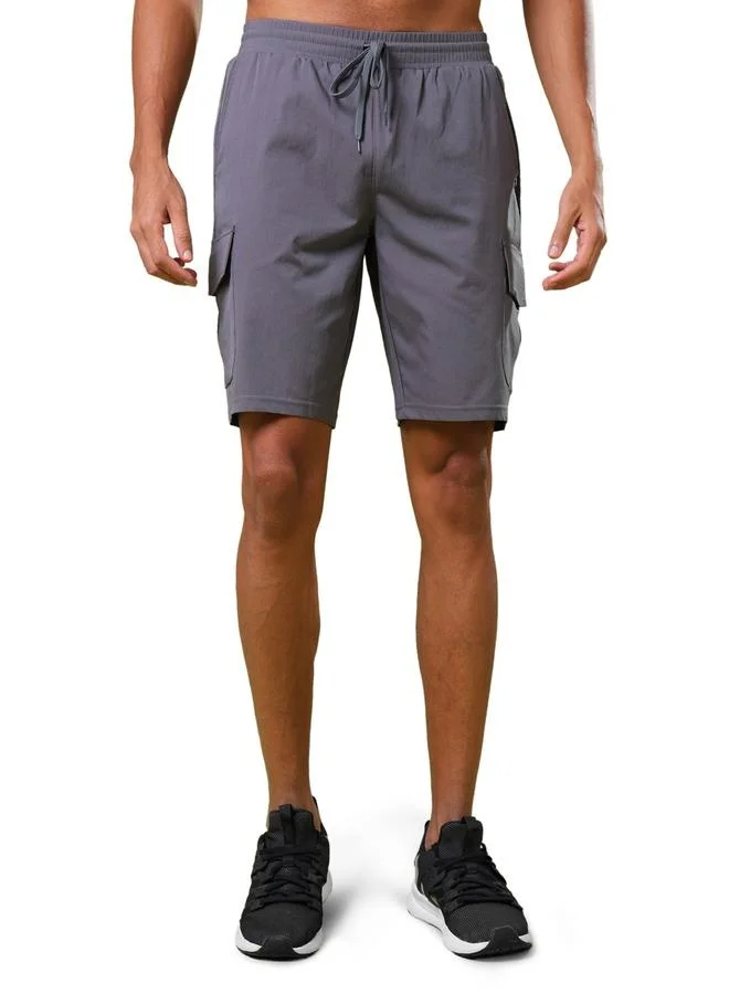 Technosport Technosport Solid Slim Fit Cargo Shorts with TS FLEXI