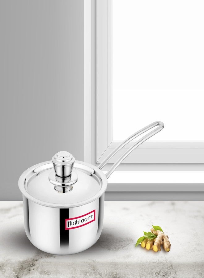 Flixbloom Select Triply 1.5 Litre Stainless Steel Kitchen Cookware Induction Base/LPG Friendly Sauce Pan/Tea Pan/Milk/TPan/Chaidan for Cooking & Serving (5 Years Warranty) (Saucepan with Lid,) - Image 1