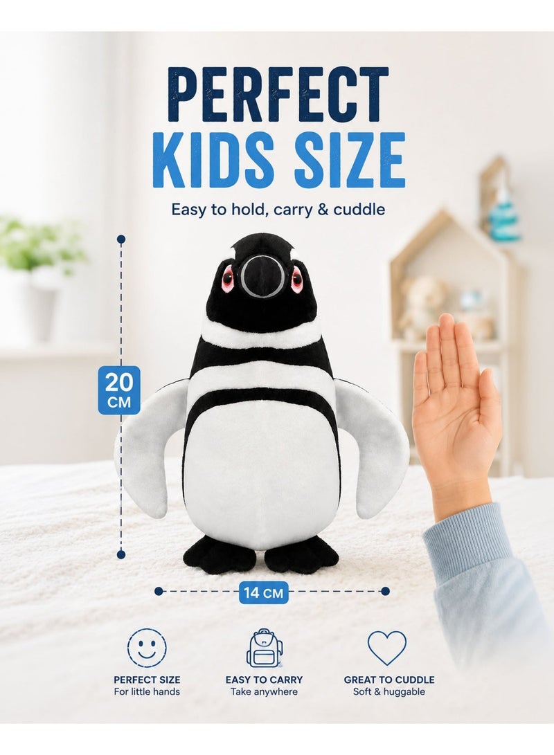 Wild Planet Magellanic Penguin Plush Toy 20cm Soft Stuffed Penguin Doll for Kids Realistic Penguin Animal Plush Cute Cuddly Wildlife Soft Toy for Boys & Girls Hugging Bedtime Companion Educational Ocean Animal Gift for Children Toddlers Collectors - Image 3
