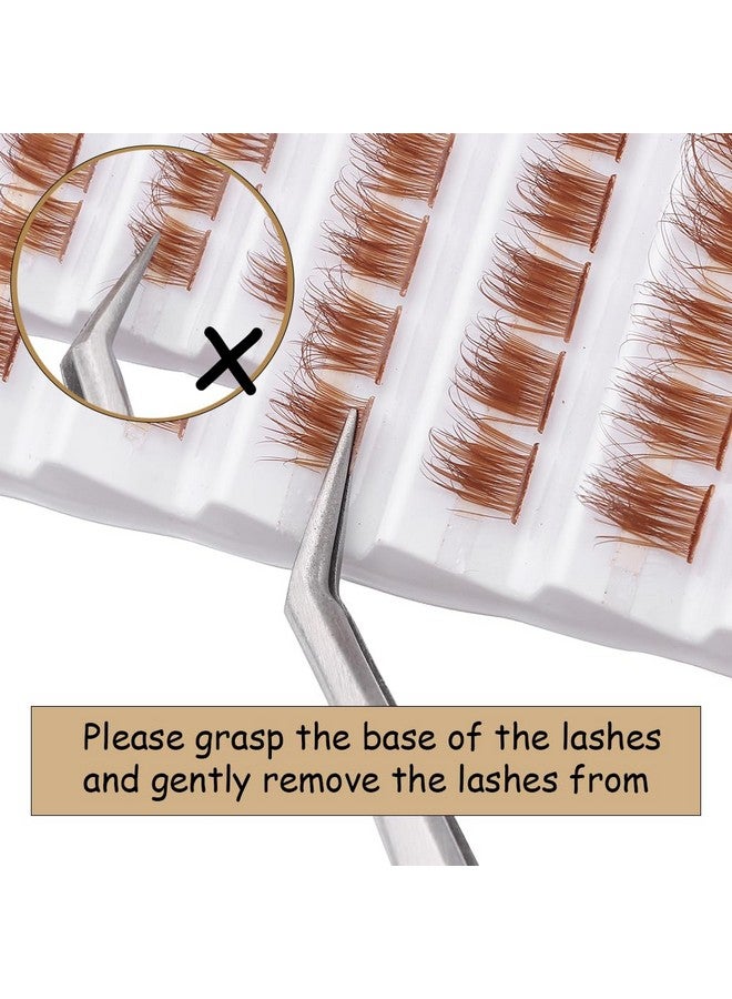 Outopen Brown Lashes Clusters 140Pcs Natural Look False Eyelashes Extensions D Curl Fluffy Wispy Cat Eye Lashes Individuals Diy Lash Extensions At Home (Z01) - Image 3
