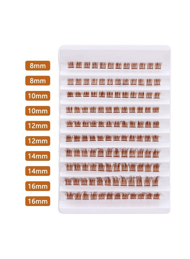 Outopen Brown Lashes Clusters 140Pcs Natural Look False Eyelashes Extensions D Curl Fluffy Wispy Cat Eye Lashes Individuals Diy Lash Extensions At Home (Z01) - Image 4
