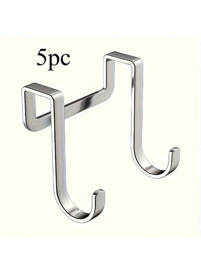5pcs Stainless Steel S Hooks No Drill High Strength Utility Hangers For Home - Image 1
