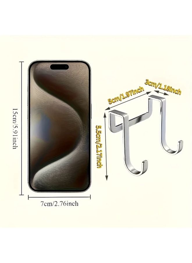 5pcs Stainless Steel S Hooks No Drill High Strength Utility Hangers For Home - Image 5