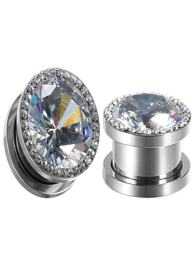 COOEAR Gauges For Ears Plugs and Tunnels Piercing Earrings Crystal With Zircon Style Expander Stretchers Size 2g(6mm) to 5/8"(16mm) - Image 1