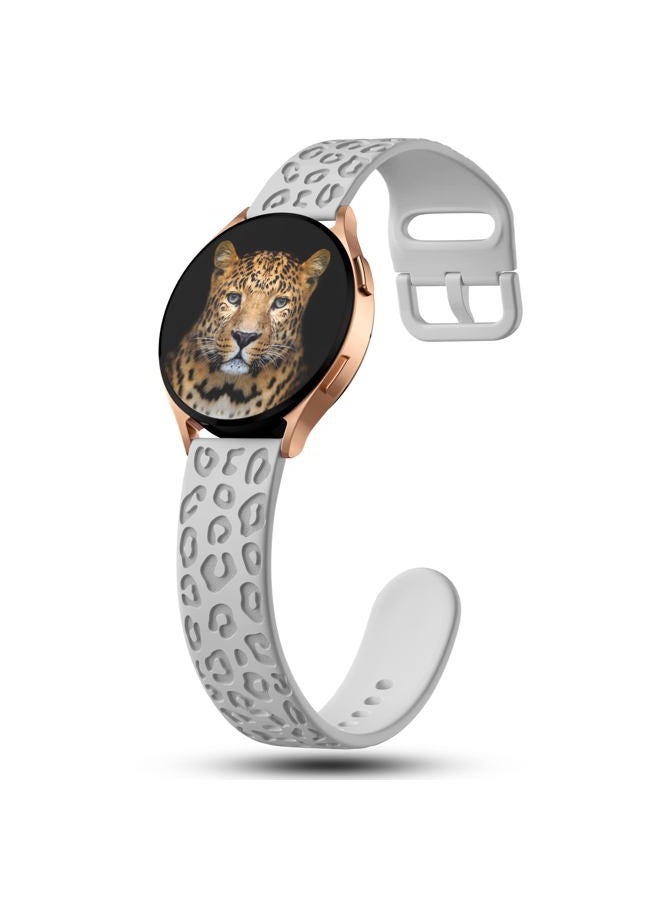 IKANFI 6Pack Engraved Band Compatible with Samsung Galaxy Watch 5 Band/Galaxy Watch 4 Bands/Galaxy Watch 3 Bands/Active 2 Watch Bands,20mm Leopard Silicone Sport Strap Replacement for Women Men- - Image 3