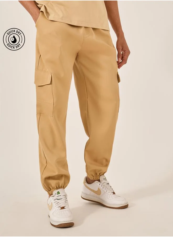 Styli Mid Rise Slim Fit Cargo Pants with Drawstring