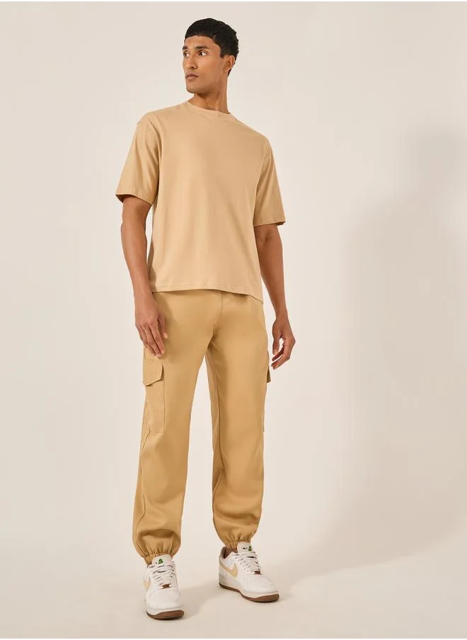 Styli Mid Rise Slim Fit Cargo Pants with Drawstring