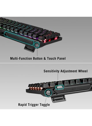 ASUS ROG Falchion Ace 75 HE Wired Analog/Hall Effect Gaming Keyboard – 75% TKL, USB, Hot Swappable HFX V2 Magnetic Switch, Rapid Trigger, 8KHz Polling, PBT Keycap, Carry Case, Web-based Config - Black - view 3