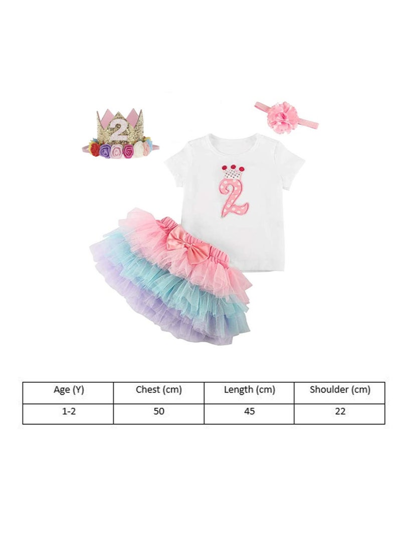 We Happy 4-Piece 2nd Birthday Baby Girls Dress Princess Costume  - Image 2