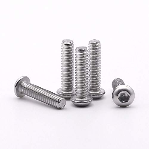 RoyceMart 1/4-20 x 1/2" (25 Pack) Hex Socket Button Head Cap Screws Bolts, Allen Socket Drive, 304 Stainless Steel 18-8, Bright Finish, Full Machine UNC Threads - Image 1