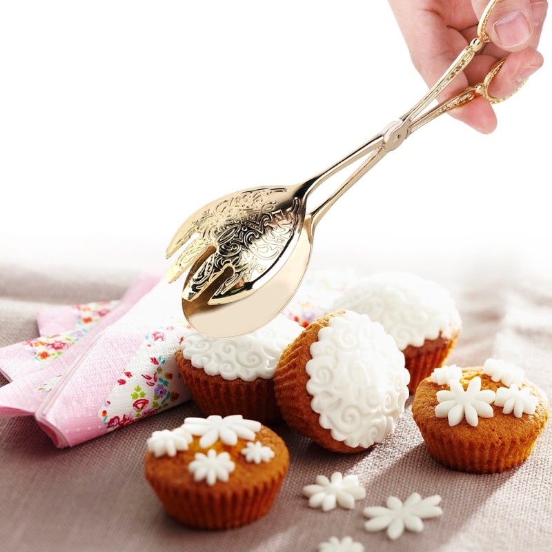 Bread Tongs: Zinc Alloy Arabic Vintage Style - Multi-Purpose Hygienic Food Clips for Home Kitchen Buffet Barbecue - Image 2