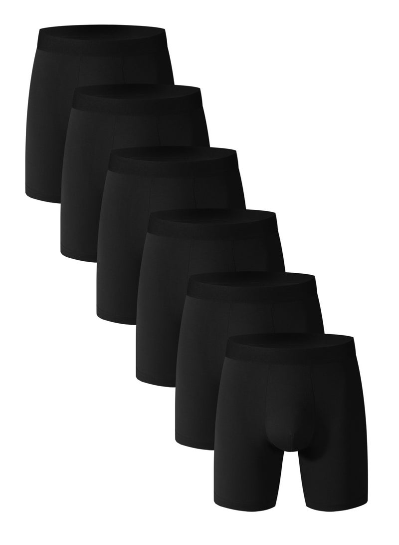 6-Pack Men's Boxer Briefs, Soft Cotton, Breathable Men's Briefs - Image 1