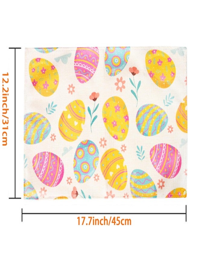 Moffris Happy Easter Egg Placemats Set of 4, 12x18 Inch Easter Spring Table Mats for Table Indoor Home Party Decor - Image 4