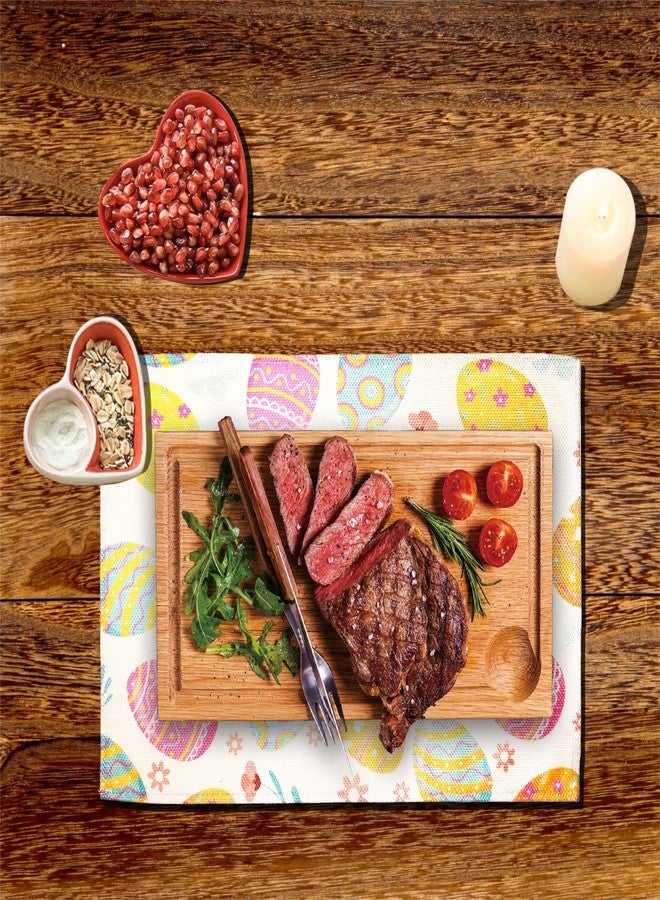 Moffris Happy Easter Egg Placemats Set of 4, 12x18 Inch Easter Spring Table Mats for Table Indoor Home Party Decor - Image 3