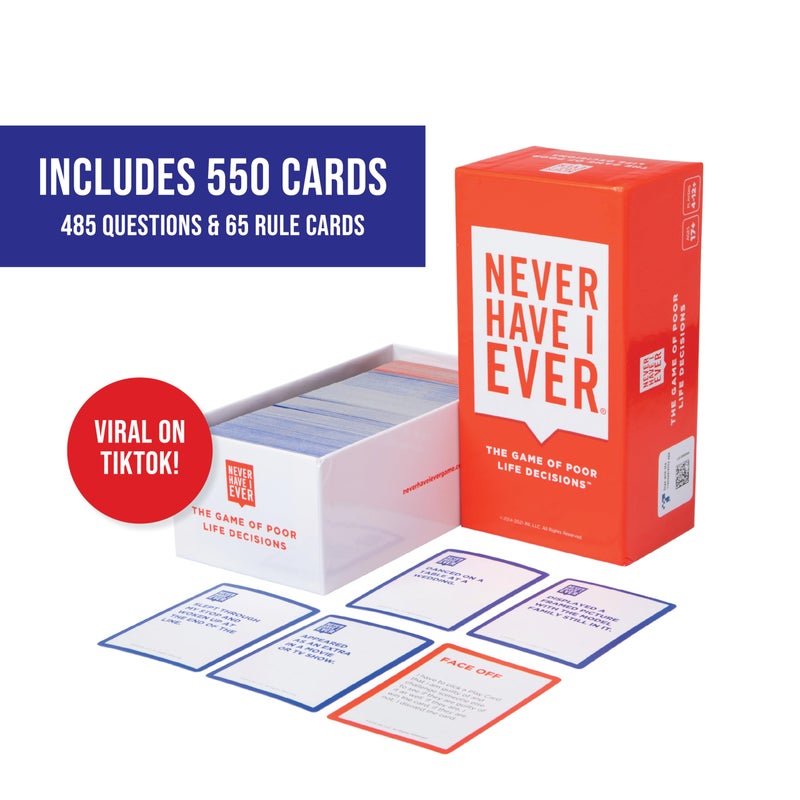 Never Have I Ever Card Game - Party Game of Poor Life Decisions - Ages 17 and Up â€“ The Classic Viral Hilarious and Funny Icebreaker for Adults - 4-12 Players - Image 2