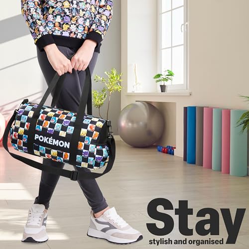Pokemon Anime Gym Bag Kids Duffle Bag Teenagers Pikachu Travel Carry On Bag Sports Dance Bag Sleepover Overnight Athletic Football Weekender - Image 2