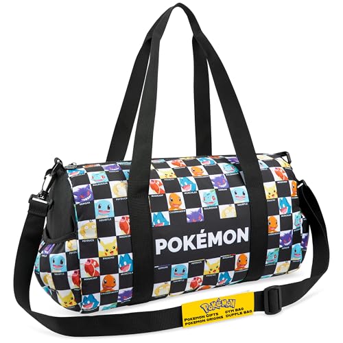 Pokemon Anime Gym Bag Kids Duffle Bag Teenagers Pikachu Travel Carry On Bag Sports Dance Bag Sleepover Overnight Athletic Football Weekender - Image 1