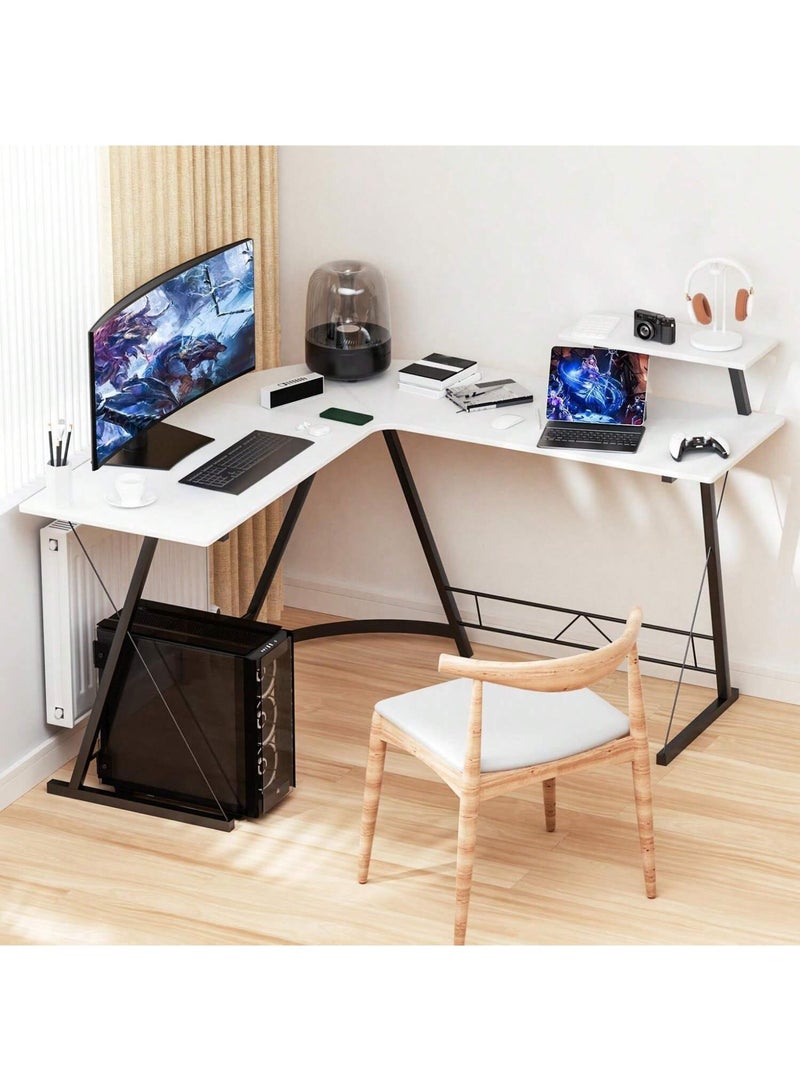 زويهاو مكتب على شكل حرف L مقاس 50.8 بوصة طاولة كمبيوتر للمكتب المنزلي - Image 1