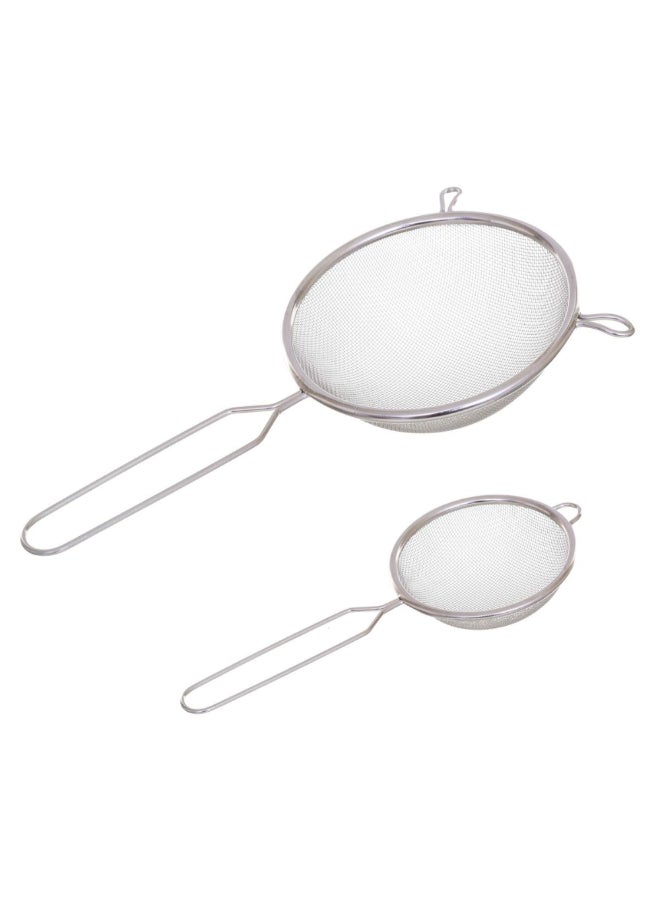 Five Simply Smart 2-Piece Stainless Steel Sieve Strainer Silver 19 x 30.1 x 35 cm 103501A - Image 1