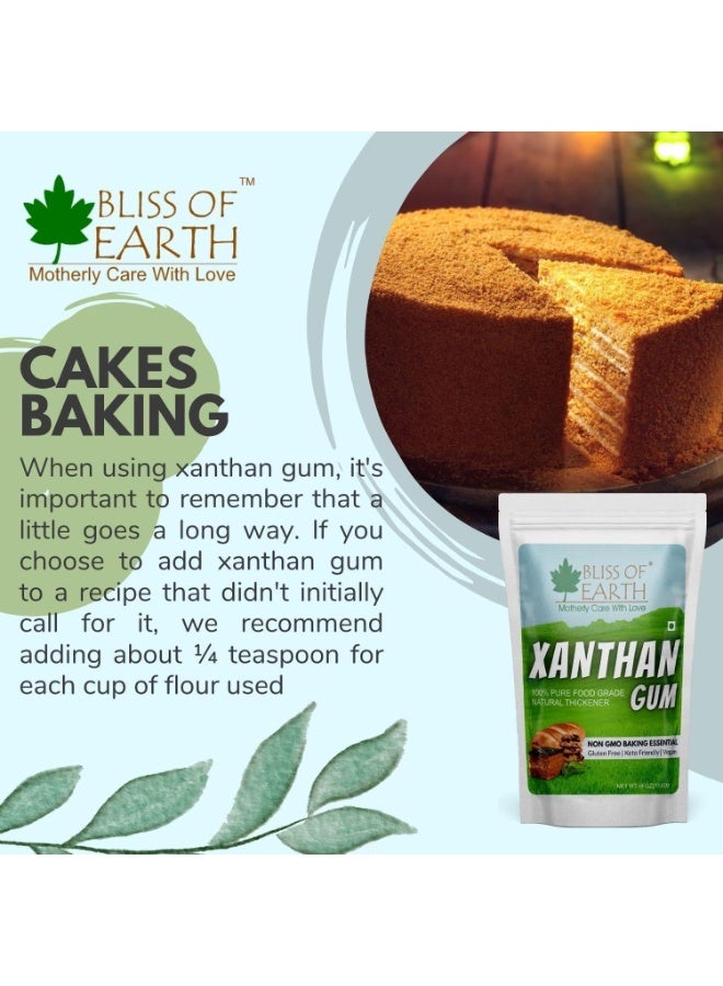 BLISS OF EARTH Xanthan Gum Powder for Ice Cream, Natural Thickener Xanthan Gum for Baking & Cooking, 100% Pure Food Grade | Gluten Free | Keto Friendly | Vegan – Pack of 3 x 113g - Image 3