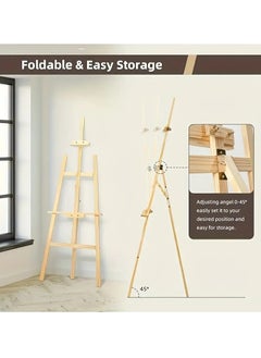 LIMOS Adjustable Wooden Durable Art Artist Sketch Drawing Stand Easel Stand – Compatible with 150Cm/ 59 Inch Canvas, Foldable Art Painting Tripod for Wedding Signage, Posters, and Art Display – Suitable for Adults, Beginners, and Students  - Image 3