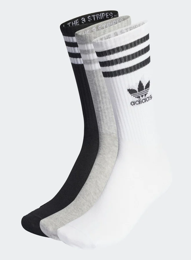 adidas Originals 3 Pack Mid Cut Crew Socks