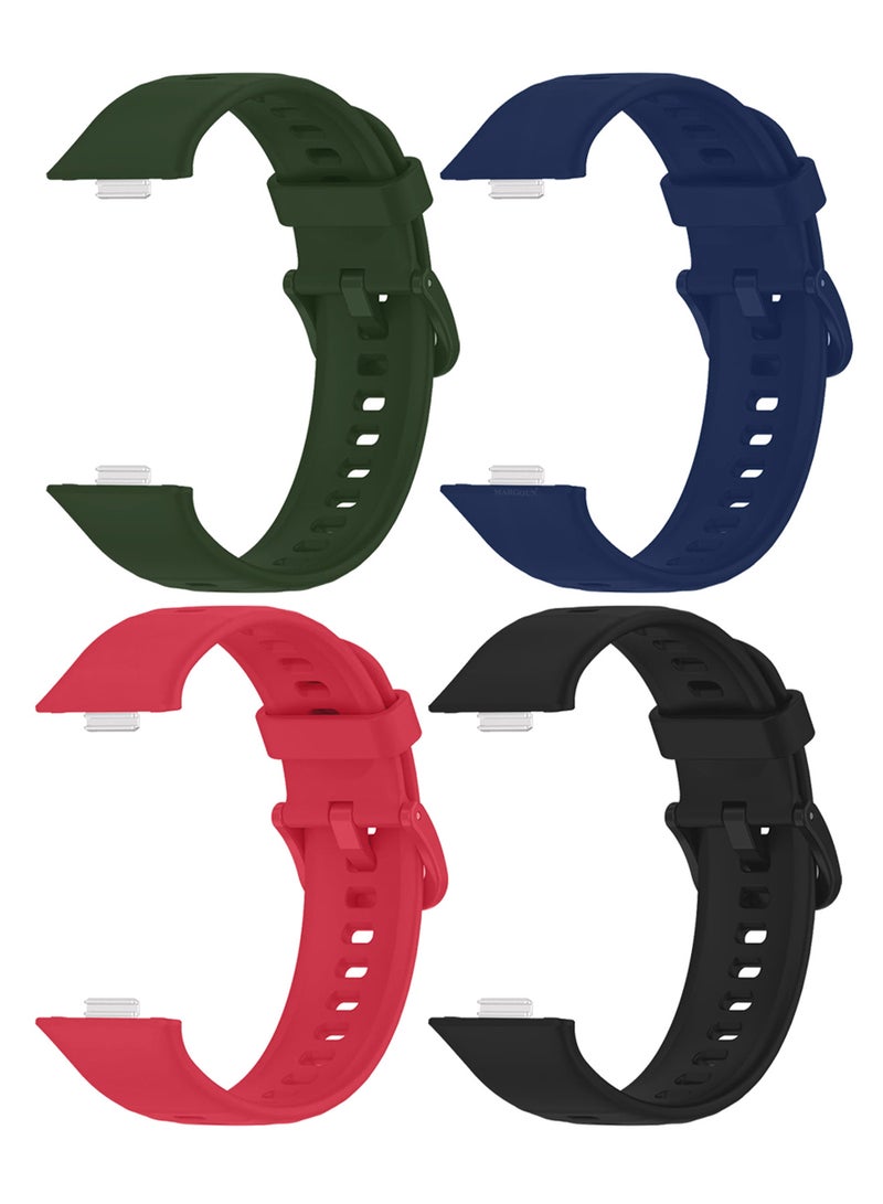CATANES 4Packs Wristband for Huawei Watch Fit 3/Fit 4/Fit 4 Pro Bands, Silicone Bracelet Quick Release Arm Band, Replacement Smartwatch Band Quick Release Sport Straps - 4 Colours  - Image 1