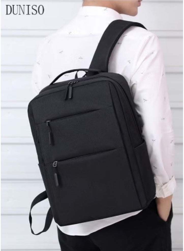 DUNISO Travel Laptop Backpack Business Anti Theft Slim Durable Computer Shoulder Pack with USB Charging Port Water Resistant College School Computer Bag Gifts for Men & Women Fits 15.6 Inch Notebook Black - Image 4