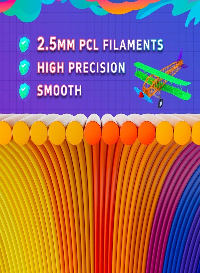 Topus 300Pcs 3D Pen Filament Refills Compatible with 3Doodler Start+ Pen, 25 Colors 3D Filament Bundle, 3D Pen Refill Sticks with 15cm x 12Pcs Per Color, Low Print Temperature PCL Filament 2.5mm Thick - Image 5
