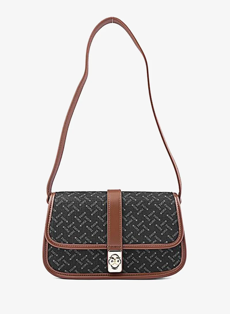 كابلي Women’s Monogram Shoulder Bag with Front Lock Detail
