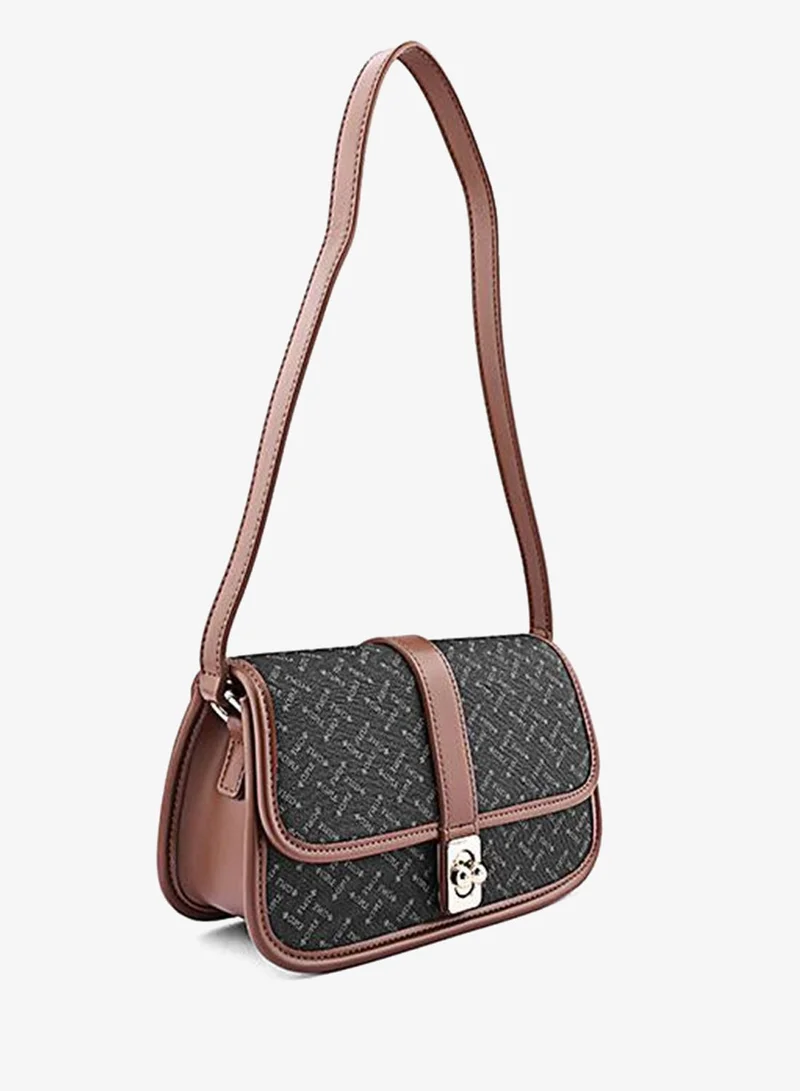 كابلي Women’s Monogram Shoulder Bag with Front Lock Detail