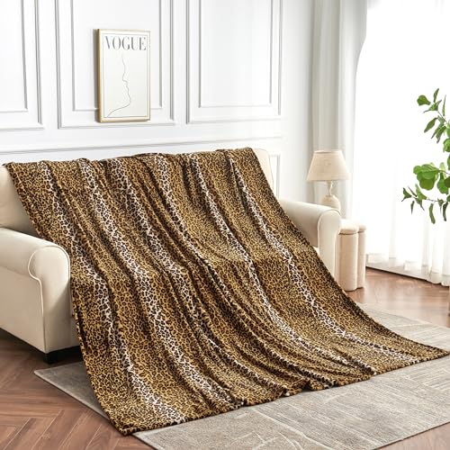 Edenleaf Fleece Queen Size Super Soft Cozy Leopard Print Blanket for Couch Bed, Cheetah Print Blanket for All Seasons 90"x90" (Dark Brown) - Image 4